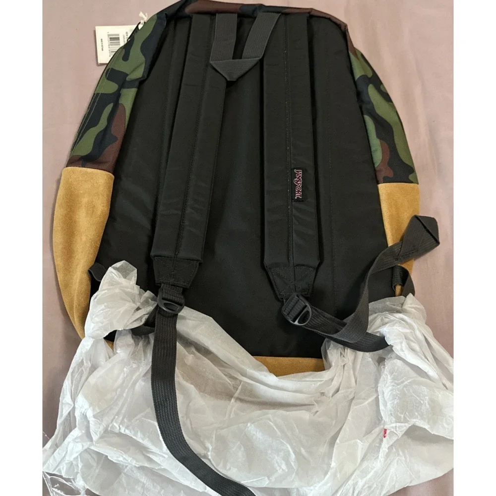 Jansport Super Suede New Olive Camo Sherpa Backpack 1525 Online Exclusive Travel